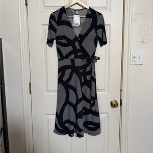 NWTs Navy and White Wrap Dress